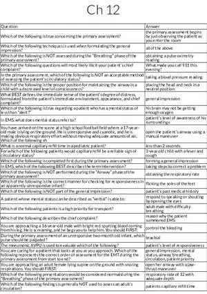 EMS Primary Assessment