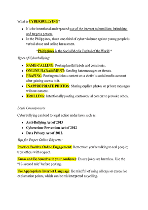 What is Cyberbullying