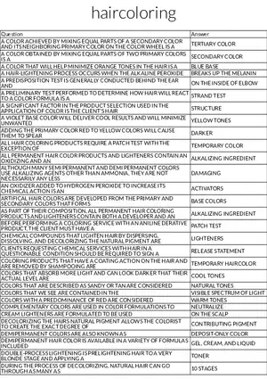 Haircoloring Principles and Techniques Chap 19 Answer Key