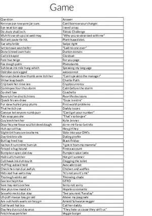 Incoherent Table Review