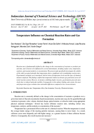 Temperature Influence on Chemical Reaction Rates and Gas