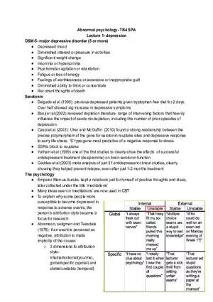 Abnormal Psychology- TB4 SPA Lecture 1