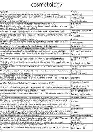 Cosmetology Study Cards – Health, Hygiene, and Professional Care