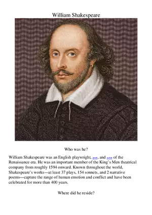 William Shakespeare Biography