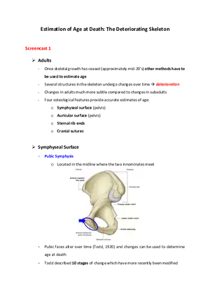 Estimation of Age at Death: The Deteriorating Skeleton