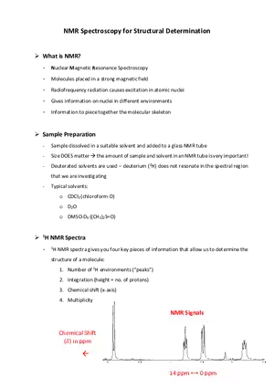 NMR Spectroscopy for Structural Determination