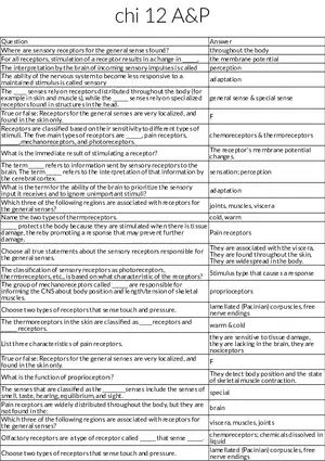Chapter 12 - General and Special Senses in Anatomy & Physiology