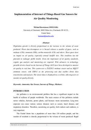 Implementation of Internet of Things-Based Gas Sensors
