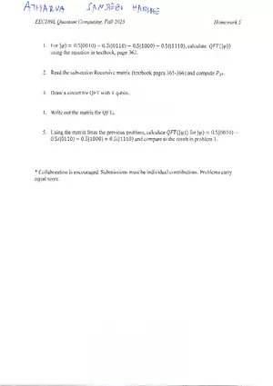 Quantum Computing Homework # 5