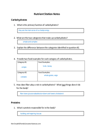Nutrient Stations Notes Form