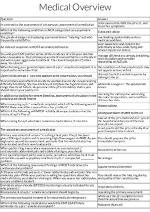 Medical Patient Assessment Principles