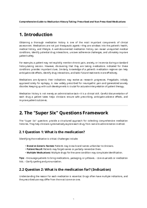 Medication History Guide