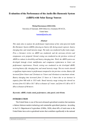 Evaluation of the Performance of the Audio Bio Harmonic System