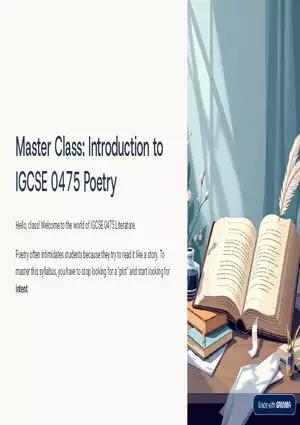 Master Class: Introduction to IGCSE 0470