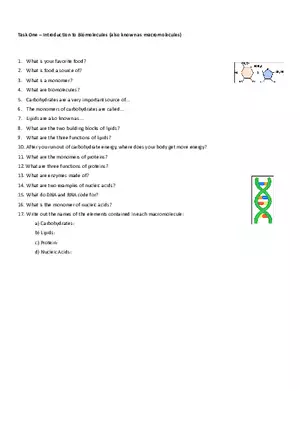 Macromolecules - Introduction to Biomolecules