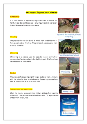 Methods of Separation of Mixture
