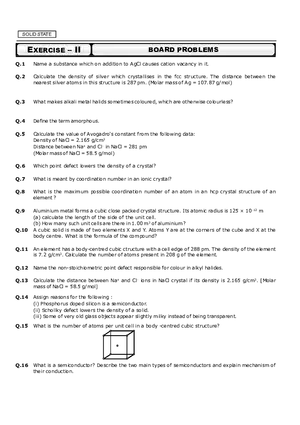 Solid State Exercise - II