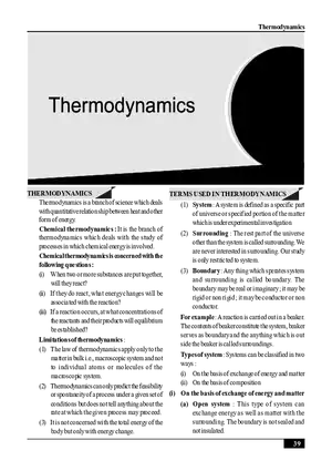 Thermodynamics Study Guide