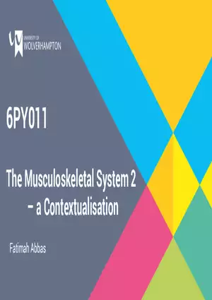The Musculoskeletal System 2 – a Contextualisation