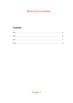 Basics of Accounting