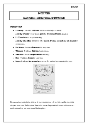 Ecosystem–Structure and Function