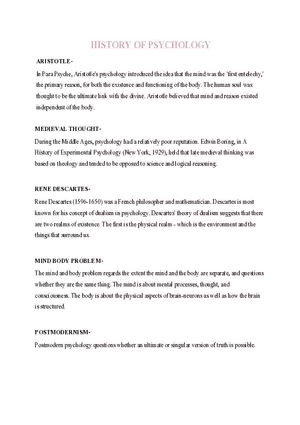 Psychology  3. History of Psychology