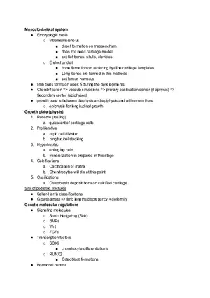 Musculoskeletal System Developments