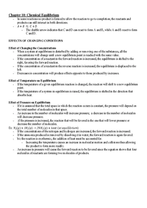 Chapter 10 Chemical Equilibrium