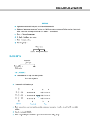 Biomolecules & Polymers Lipids