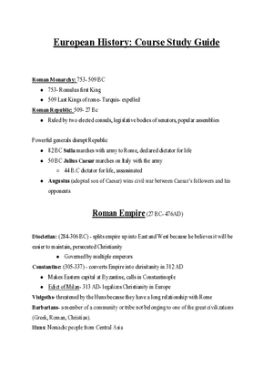European History Roman Empire