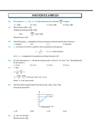 Chemical Kinetics and Nuclear Chemistry Solved Examples