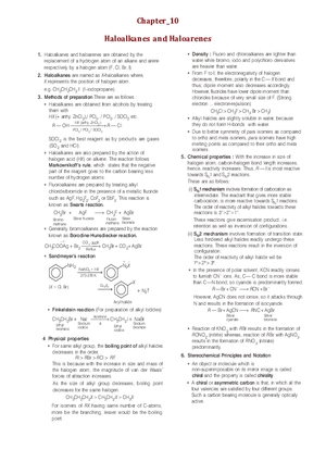 Chapter 10 Haloalkanes and Haloarenes