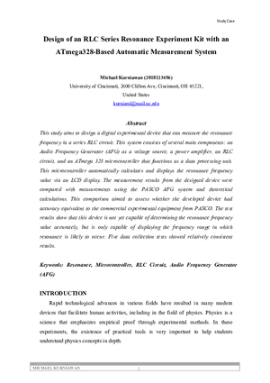 Design of an RLC Series Resonance Experiment Kit