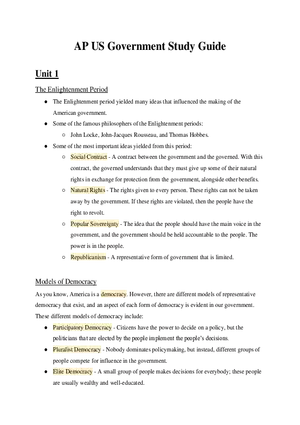 AP US Government Study Guide Unit 1