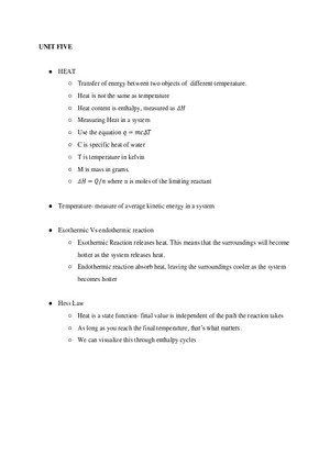 IB SL Chemistry Unit 5