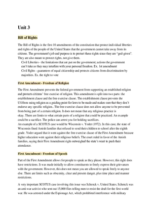 AP US Government Study Guide Unit 3