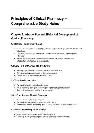Principles of Clinical Pharmacy