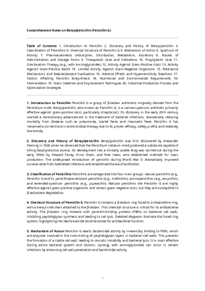 Benzylpenicillin Notes