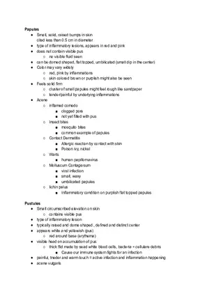 Papules and Pustules
