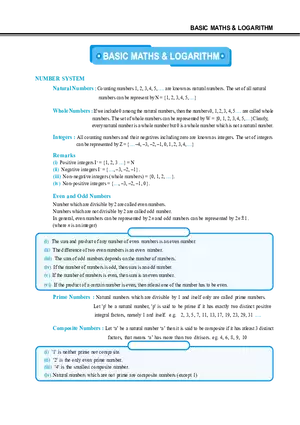 Basic Maths & Logarithm