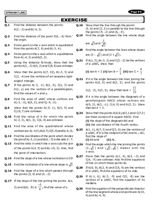 Straight Line Exercise