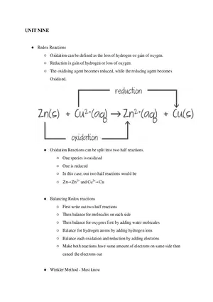 IB SL Chemistry Unit 9
