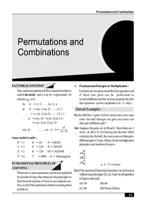 Permutations and Combinations