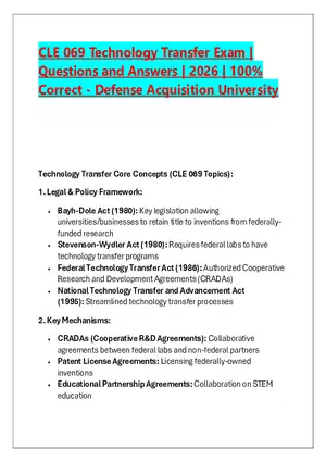 CLE 069 Technology Transfer Exam