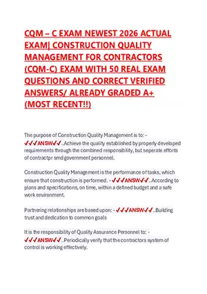 CQM - C Exam Newest 2026 Actual Exam