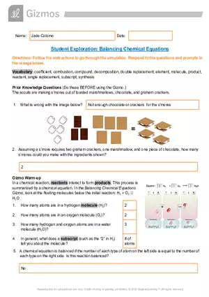 Balancing Chemical Equations SE