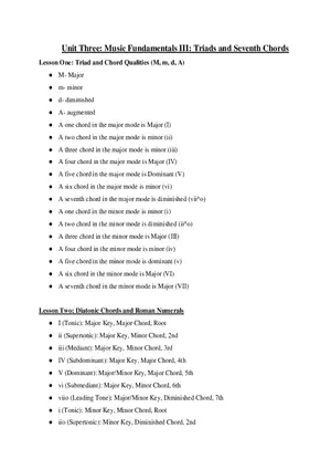 AP Music Theory Unit 3 Music Fundamentals III