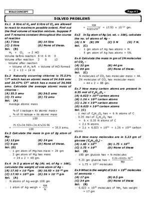 Mole Concept Solved Problems