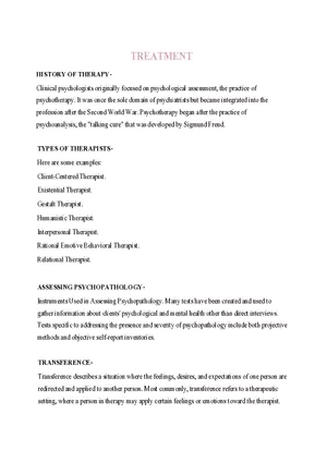 Psychology  10. Treatment