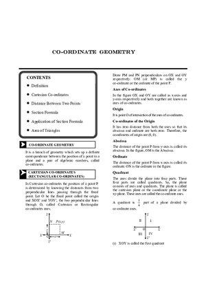Co-Ordinate Geometry Study Guide